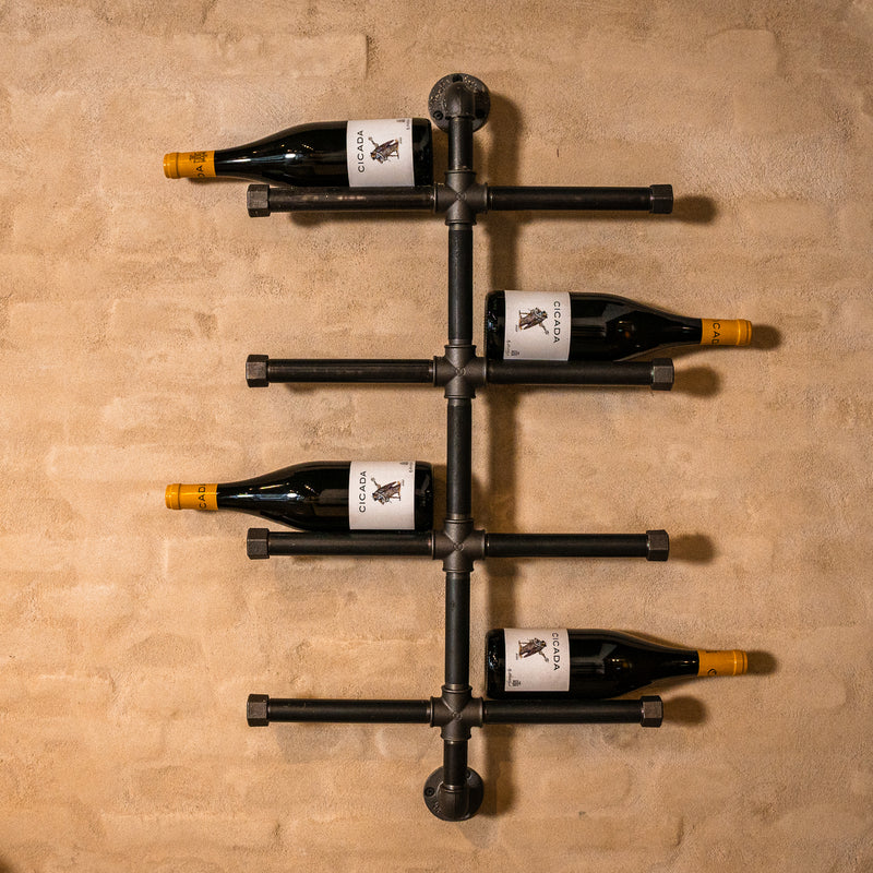 Wall mounted Wine bottle rack with 8 arms